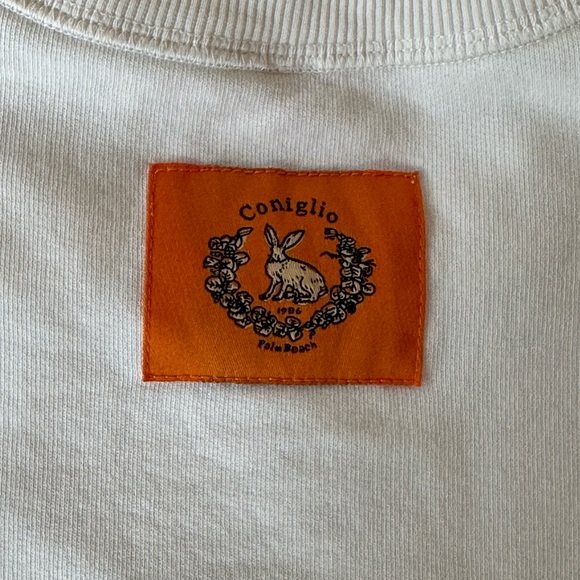 Coniglio Palm Beach White Embroidered Bunny Pullover Crest Sweatshirt - Picture 7 of 11